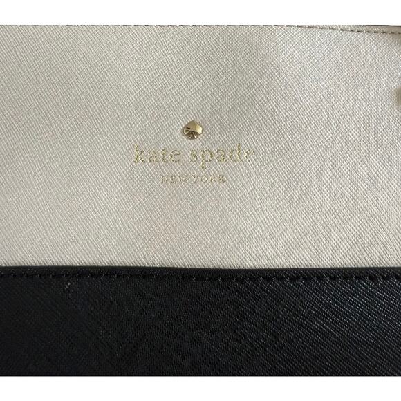 Kate Spade Cedar Street Harmony Tote Two-Tone Black & Beige Leather Shoulder Bag - Picture 3 of 16
